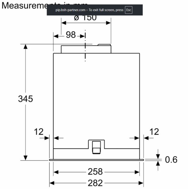 Bosch DLN87AC60B 86cm, 3 speeds + intensive, LED lights Optional Standard Recirculation Kit DHZ5605