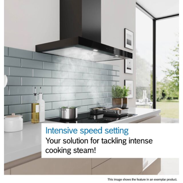Series 6, Wall-mounted cooker hood, 90 cm, Matt black