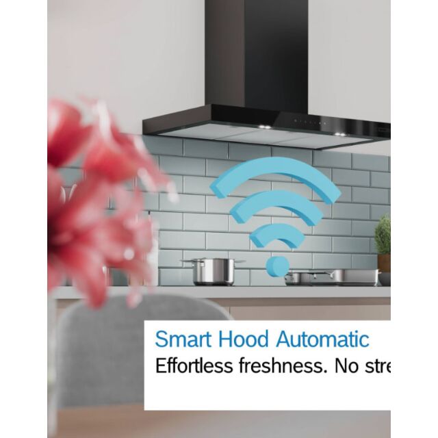 Series 6, Wall-mounted cooker hood, 90 cm, Matt black