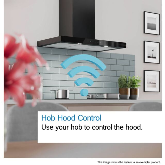 Series 6, Wall-mounted cooker hood, 90 cm, Matt black