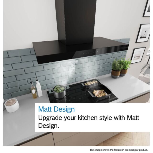 Series 6, Wall-mounted cooker hood, 90 cm, Matt black