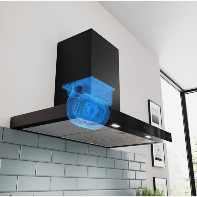 Series 6, Wall-mounted cooker hood, 90 cm, Matt black