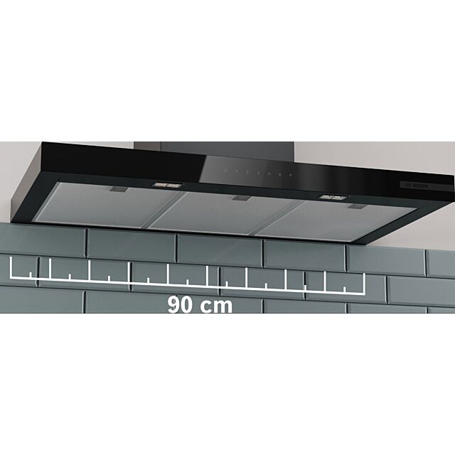 Series 6, Wall-mounted cooker hood, 90 cm, Matt black