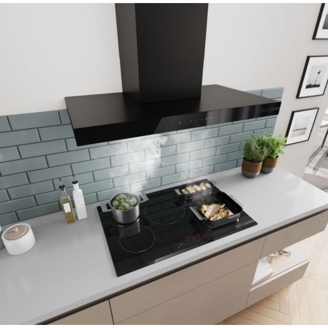 Series 6, Wall-mounted cooker hood, 90 cm, Matt black
