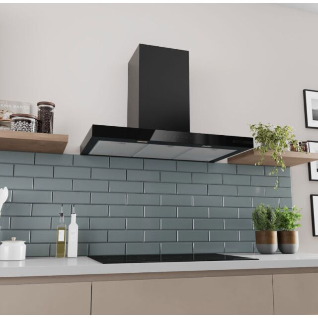 Series 6, Wall-mounted cooker hood, 90 cm, Matt black