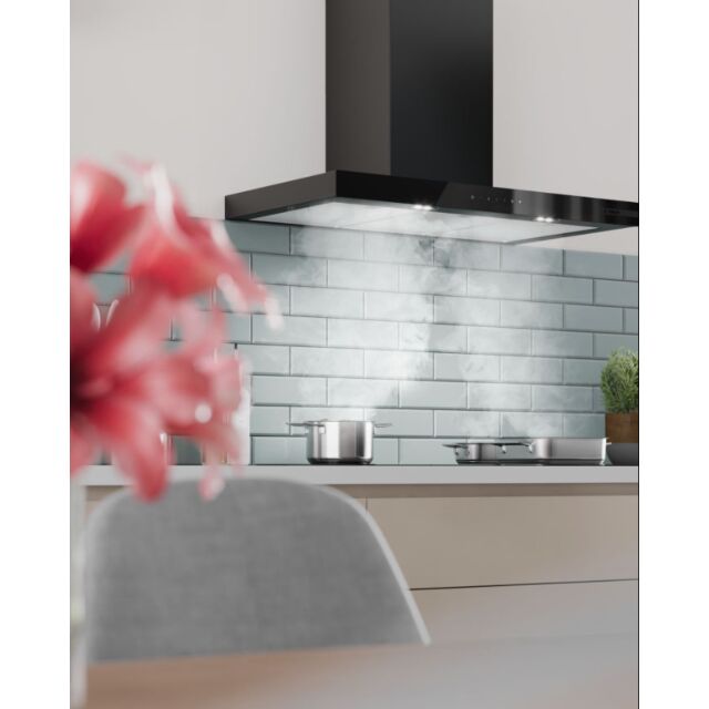 Series 6, Wall-mounted cooker hood, 90 cm, Matt black