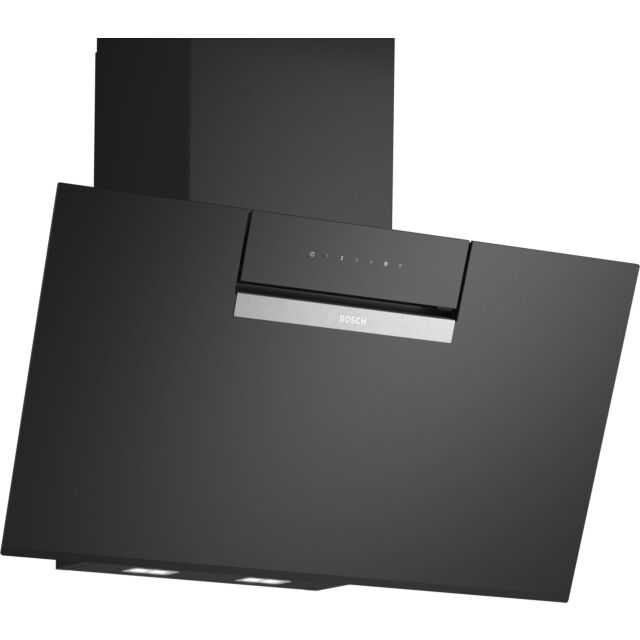 Bosch DWK87FN60B Series 4, Wall-Mounted Cooker Hood, 80 Cm, Clear Glass Black Printed