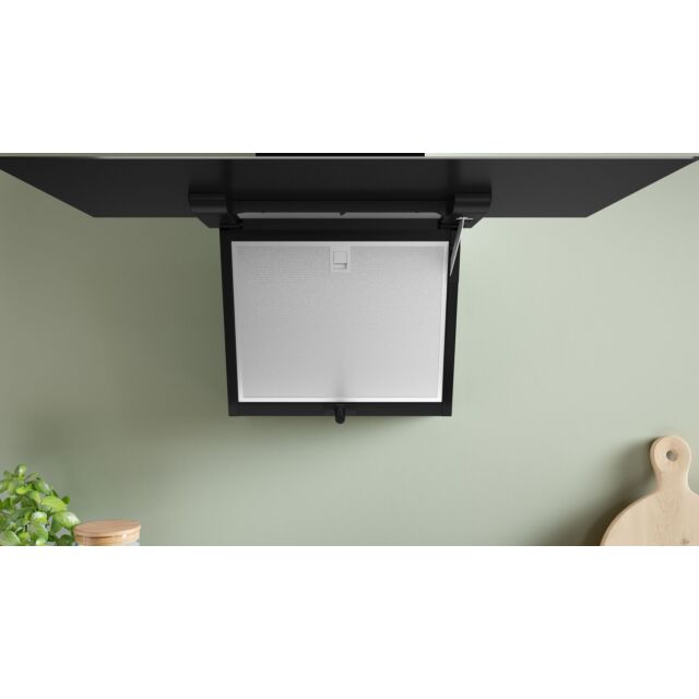 Bosch DWK87FN60B Series 4, Wall-Mounted Cooker Hood, 80 Cm, Clear Glass Black Printed