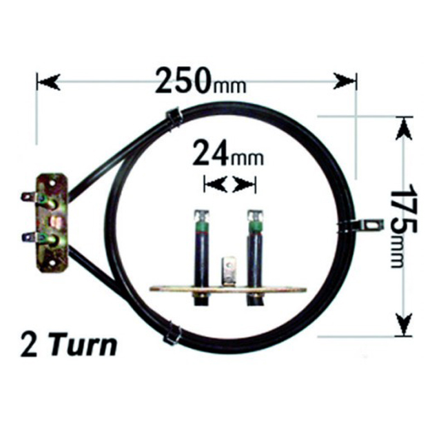Bosch, Siemens Cooker Fan Oven Element 3 Turn ELE2042 Pattern Part