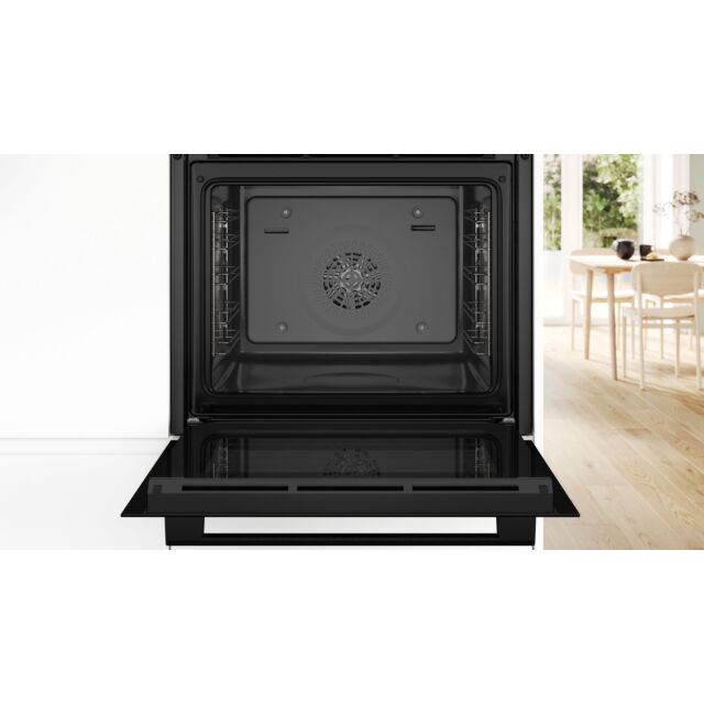 Bosch HQA534BB3B Series 4, Built-in oven with added steam function, 60 x 60 cm, Black