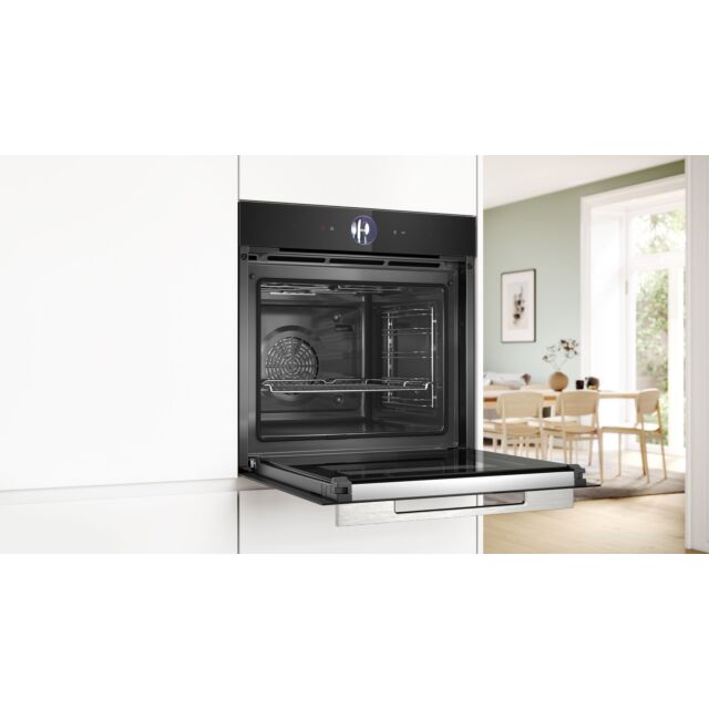 Bosch HRG7764B1B Series 8, Built-in oven with added steam function, 60 x 60 cm, Black