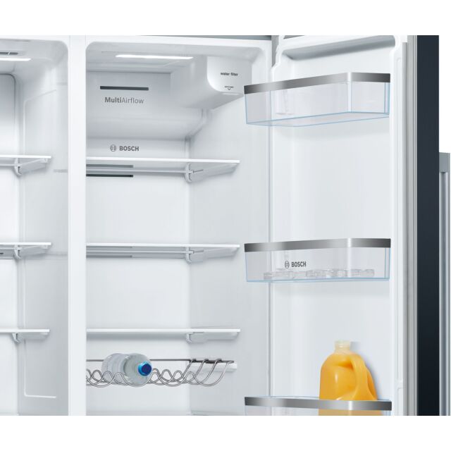 Bosch KAD93ABEP Series 6, American side by side, 178.7 x 90.8 cm, Black, Total No Frost
