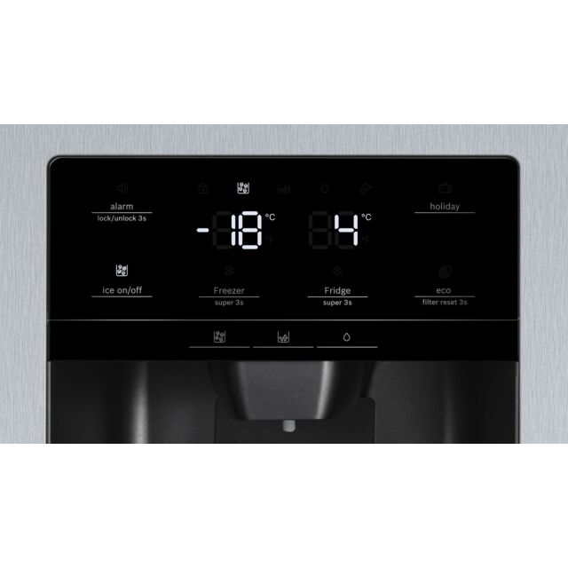 Bosch KAD93AIERG Series 6, American side by side, 178.7 x 90.8 cm, Brushed steel anti-fingerprint