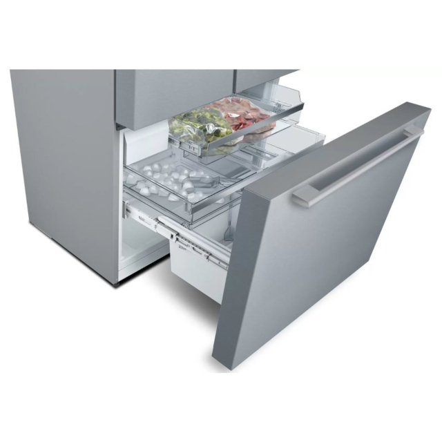 Bosch KFF96PIEP 183 x 91 x 71 FDBM French Door style, pullout bottom freezer drawer, plumbed for ice