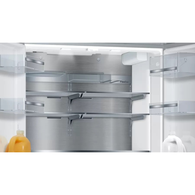 Bosch KFF96PIEP 183 x 91 x 71 FDBM French Door style, pullout bottom freezer drawer, plumbed for ice