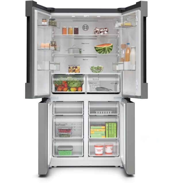 Bosch KFN96VPEAG 183 x 91 x 73 Multi Door style, 4 doors, 2 separate noFrost bottom freezer sections
