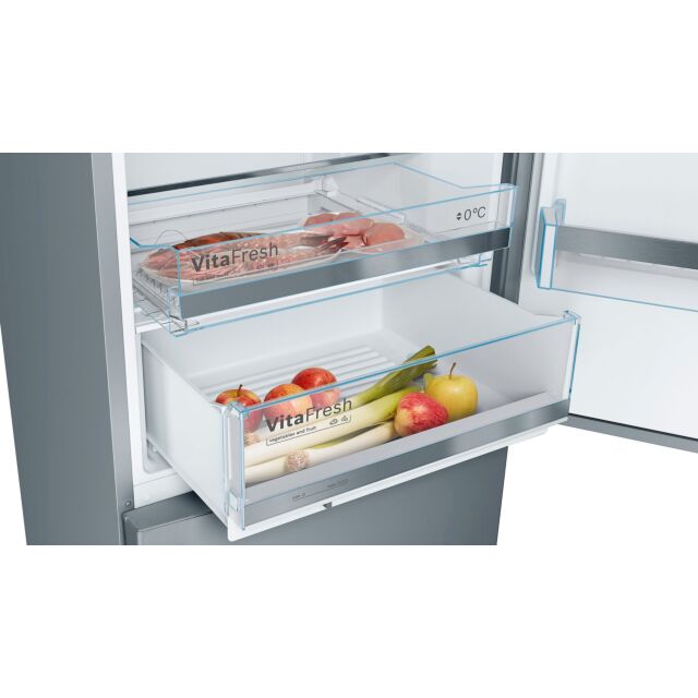 Bosch KGE49AICAG Series 6, Low Frost Free-standing fridge-freezer with freezer at bottom, 201 x 70 cm