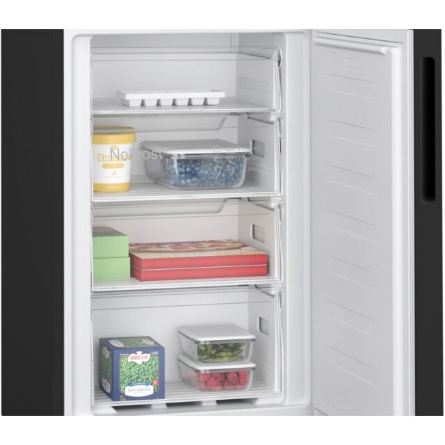 Bosch KGN27NBEAG Series 2, Free-standing fridge-freezer with freezer at bottom, 182.4 x 55 cm, Black