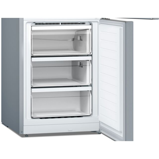 Bosch KGN33NLEBG Series 2, Free-standing fridge-freezer with freezer at bottom, 176 x 60 cm, Stainless steel look