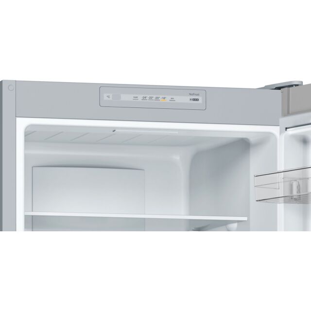 Bosch KGN33NLEBG Series 2, Free-standing fridge-freezer with freezer at bottom, 176 x 60 cm, Stainless steel look