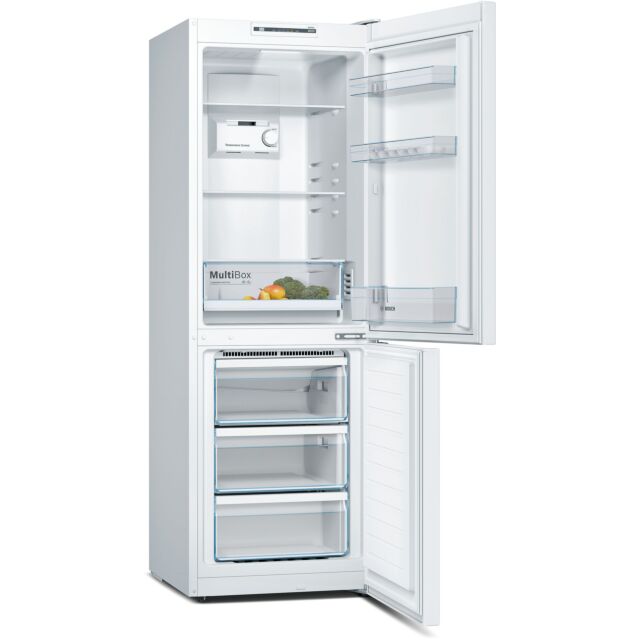 Bosch KGN33NWEBG Series 2, Free-standing fridge-freezer with freezer at bottom, 176 x 60 cm, White