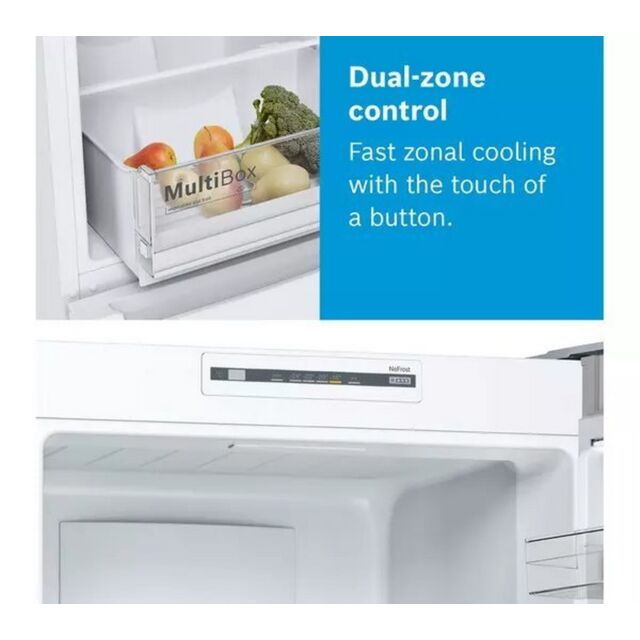 Bosch KGN34NLEAG Serie 2 186x60 NoFrost fridge freezer - Silver