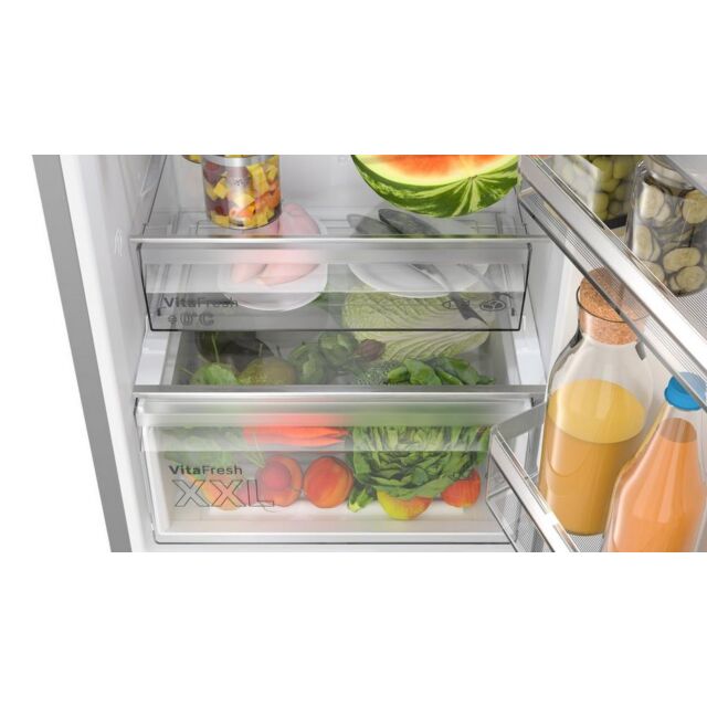 Bosch KGN362LDFG Series 4, Frost Free Free-standing fridge-freezer, 186 x 60 cm, Stainless steel look