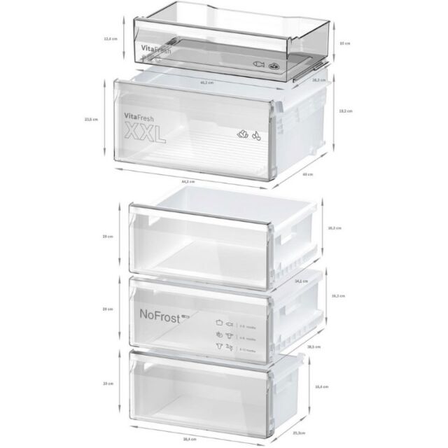 Bosch KGN392LAGG 60Cm 60/40 Total No Frost Fridge Freezer - Stainless Steel Look