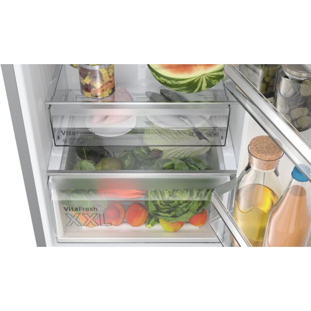 Bosch KGN392LBFG Series 4, Frost Free Free-standing fridge-freezer with freezer at bottom, 203 x 60 cm, Stainless steel look