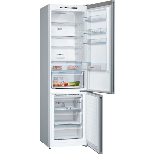 Bosch KGN392LEBG 203X60 Nofrost Fridge Freezer, Vitafresh, Chiller Drawer, Led Light, Full Length In