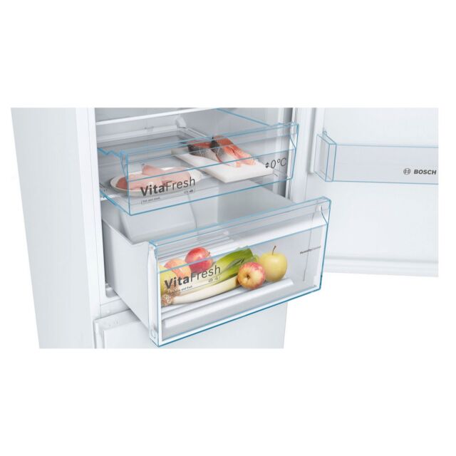 Bosch KGN392WEBG 203x60 NoFrost fridge freezer, VitaFresh, Chiller drawer, LED light, Full length in