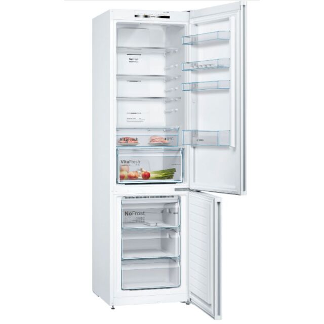 Bosch KGN392WEBG 203x60 NoFrost fridge freezer, VitaFresh, Chiller drawer, LED light, Full length in