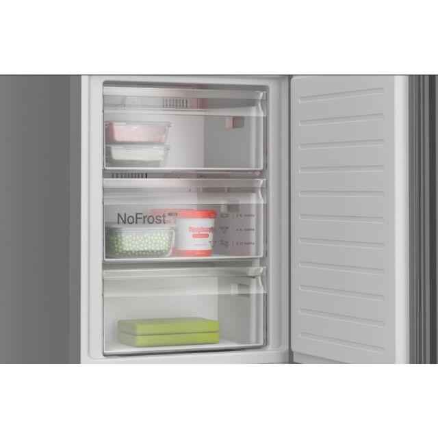 Bosch KGN39OCAFG Series 4, Free-standing fridge-freezer with freezer at bottom, 203 x 60 cm, Cast Iron, Green Collection, Total No Frost
