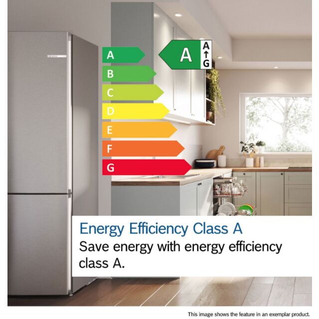 Bosch KGN39OCAFG Series 4, Free-standing fridge-freezer with freezer at bottom, 203 x 60 cm, Cast Iron, Green Collection, Total No Frost