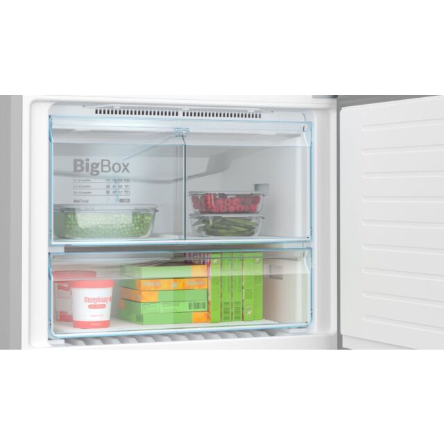 Bosch KGN86VIEAG 186hx86wx81d Extra width/depth NoFrost fridge freezer, 2 VitaFresh drawers, 2 Chill
