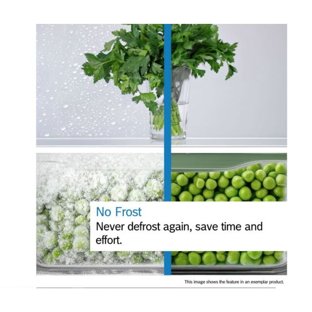 Bosch KGN86VIEAG 186hx86wx81d Extra width/depth NoFrost fridge freezer, 2 VitaFresh drawers, 2 Chill