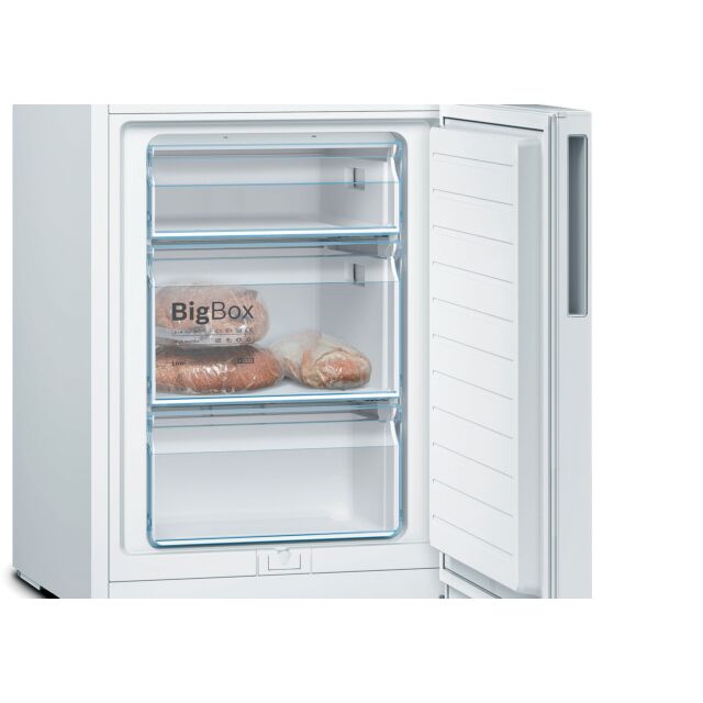 Bosch KGV336WEAG Serie 4 176x60 LowFrost fridge freezer, VitaFresh, metal bottle rack, LED light, In
