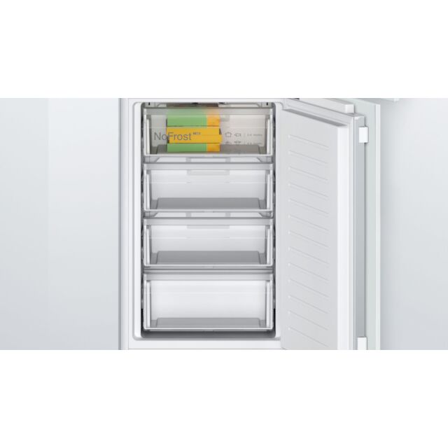 Bosch KIN85NFE0G Series 2, Built-in fridge-freezer with freezer at bottom, 177.2 x 54.1 cm, flat hinge