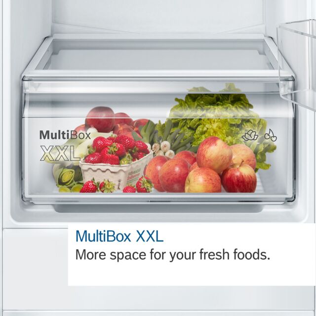 Bosch KIN85NSE0G 54.1Cm 50/50 Built-In Frost Free Fridge Freezer, Sliding Hinge - White