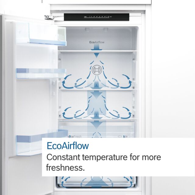 Bosch KIN85NSE0G 54.1Cm 50/50 Built-In Frost Free Fridge Freezer, Sliding Hinge - White