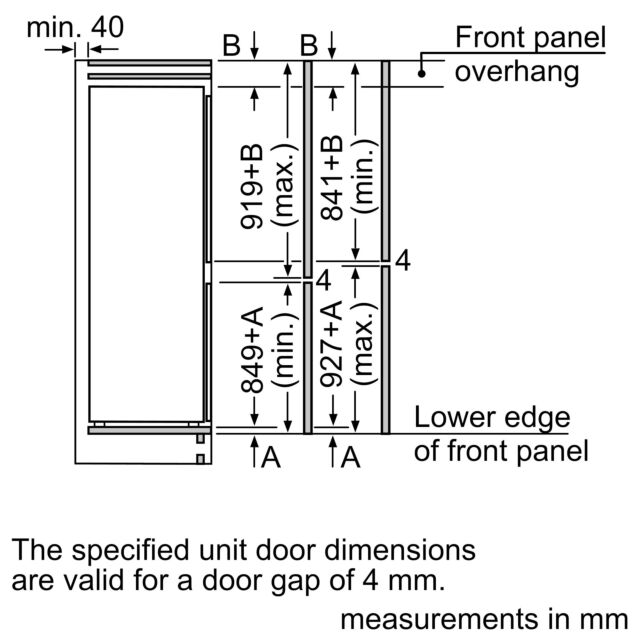 Bosch KIN85NSE0G 54.1Cm 50/50 Built-In Frost Free Fridge Freezer, Sliding Hinge - White