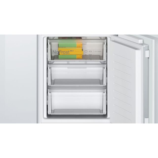 Bosch KIN86NFE0G Series 2, Built-in fridge-freezer with freezer at bottom, 177.2 x 54.1 cm, fixed hinge - White 