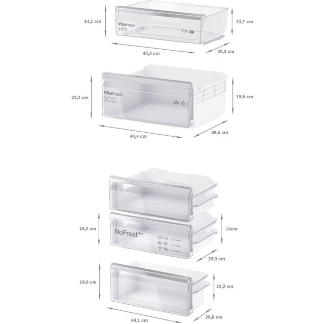 Bosch KIN86VSE0G Series 4, Built-in fridge-freezer with freezer at bottom, 177.2 x 54.1 cm, sliding hinge