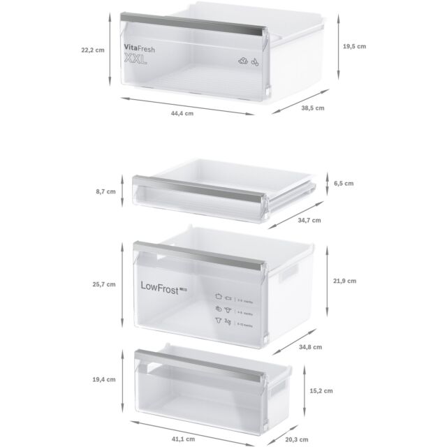 Bosch KIV86VSE0G Series 4, Built-in fridge-freezer with freezer at bottom, 177.2 x 54.1 cm, sliding hinge