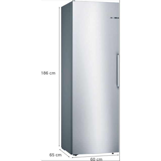 Bosch KSV36VLEP Serie 4 186x60 Upright Fridge, VitaFresh, bottle rack, LED light, 7 glass shelves, 5