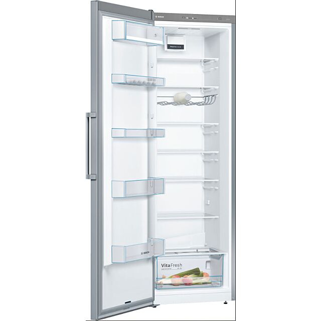 Bosch KSV36VLEP Serie 4 186x60 Upright Fridge, VitaFresh, bottle rack, LED light, 7 glass shelves, 5