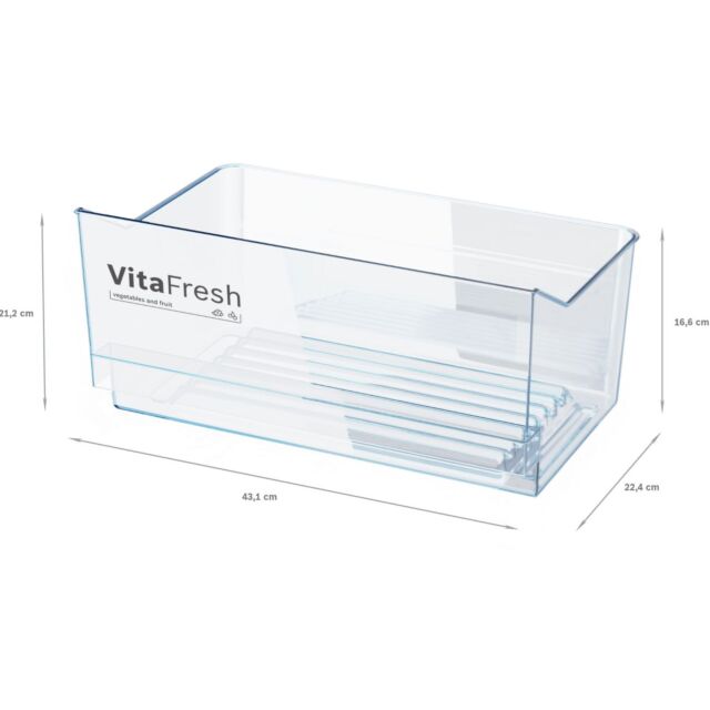 Bosch KSV36VLEP Serie 4 186x60 Upright Fridge, VitaFresh, bottle rack, LED light, 7 glass shelves, 5