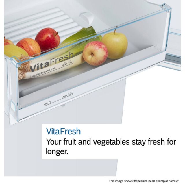 Bosch KSV36VLEP Serie 4 186x60 Upright Fridge, VitaFresh, bottle rack, LED light, 7 glass shelves, 5