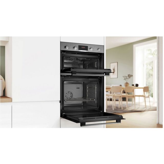 Bosch MBA533BS3B Red LED display, Main oven 5 functions, , EcoClean back. 2nd oven 3 functions