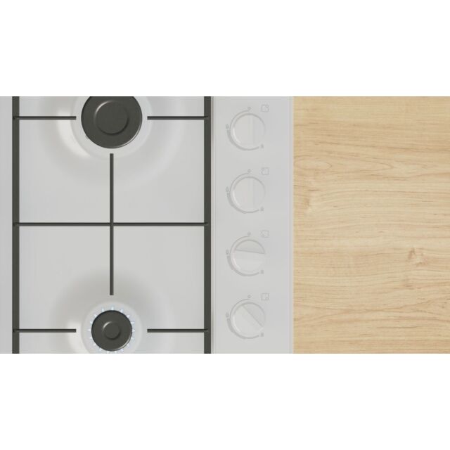 Bosch PBP6B2K60 Series 2, Gas hob, 60 cm, Enamel, White